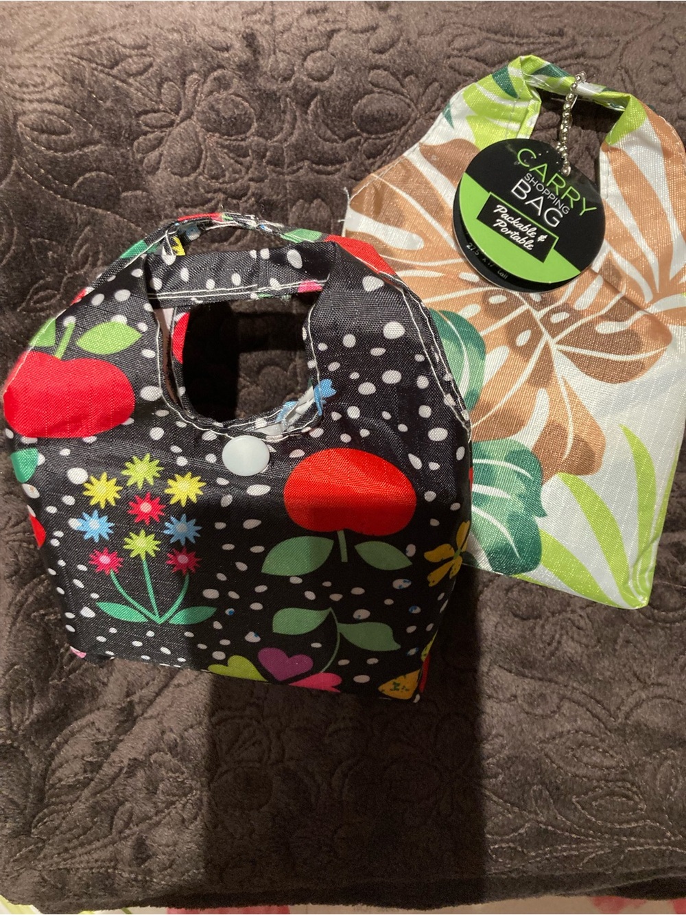 Black Multicolor Floral 2 totes
